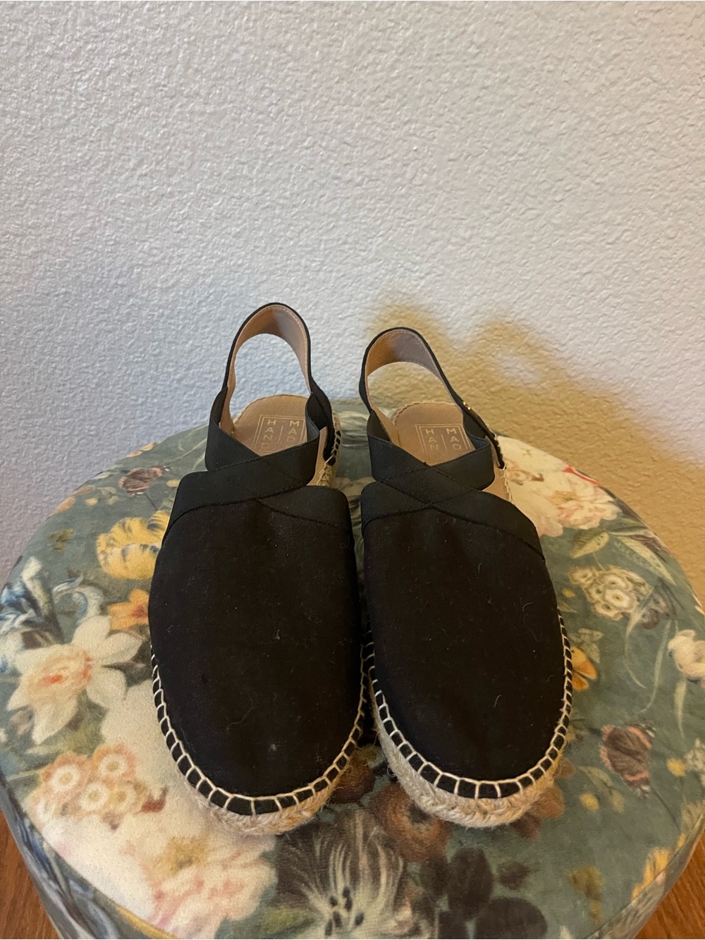 Black Slingback Espadrille Sandals for Women